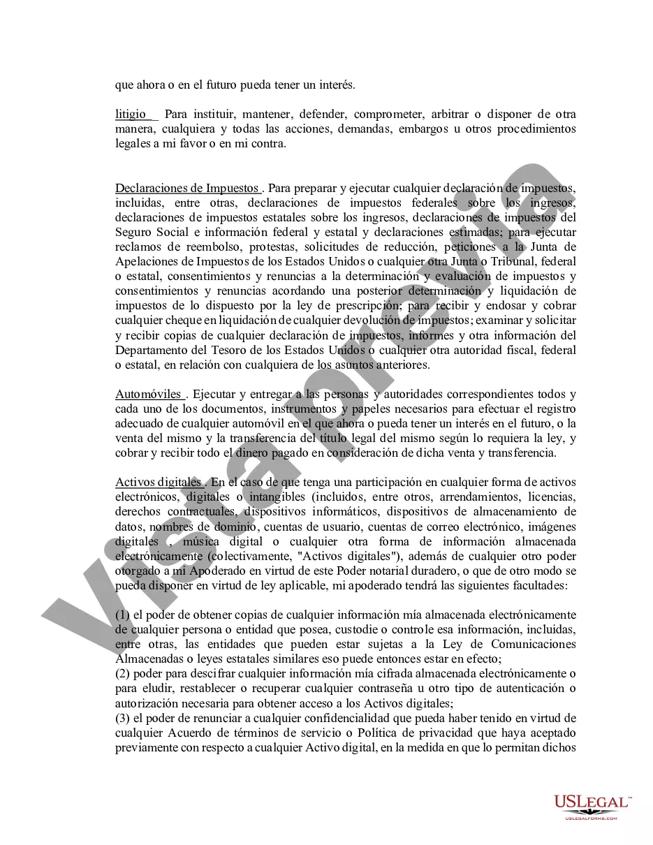 Preview Poder notarial limitado en el que se especifican poderes con ejemplos de poderes incluidos