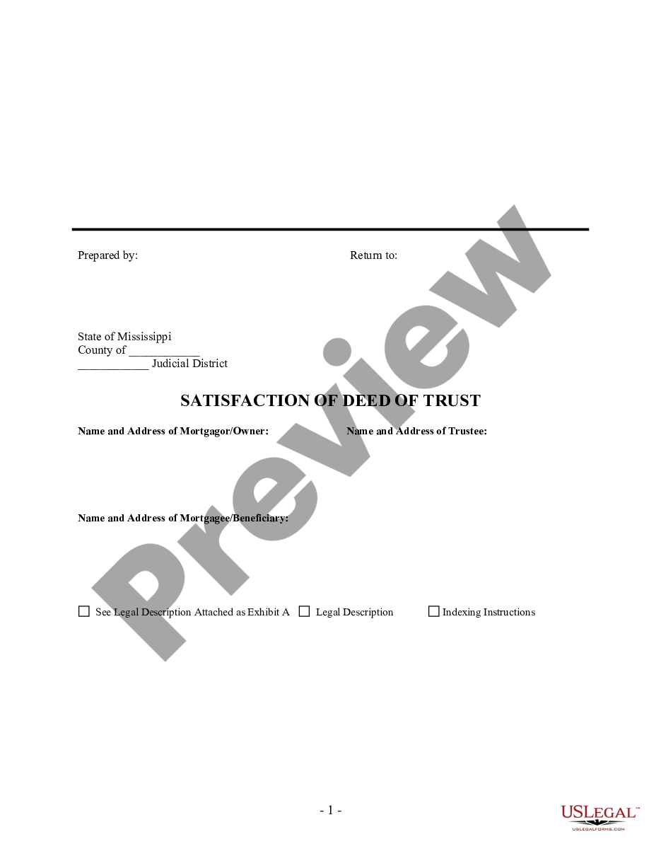 page 0 Satisfaction, Release or Cancellation of Deed of Trust by Corporation preview