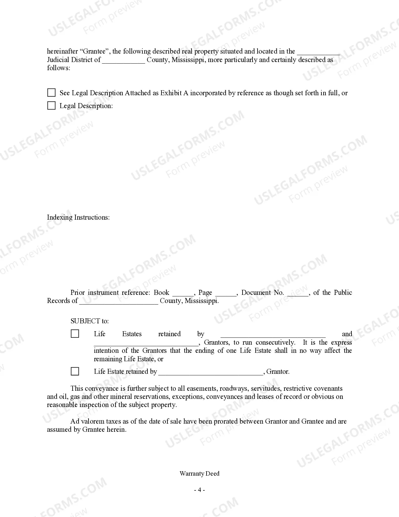 Preview Warranty Deed for Parents to Child with Reservation of Life Estate