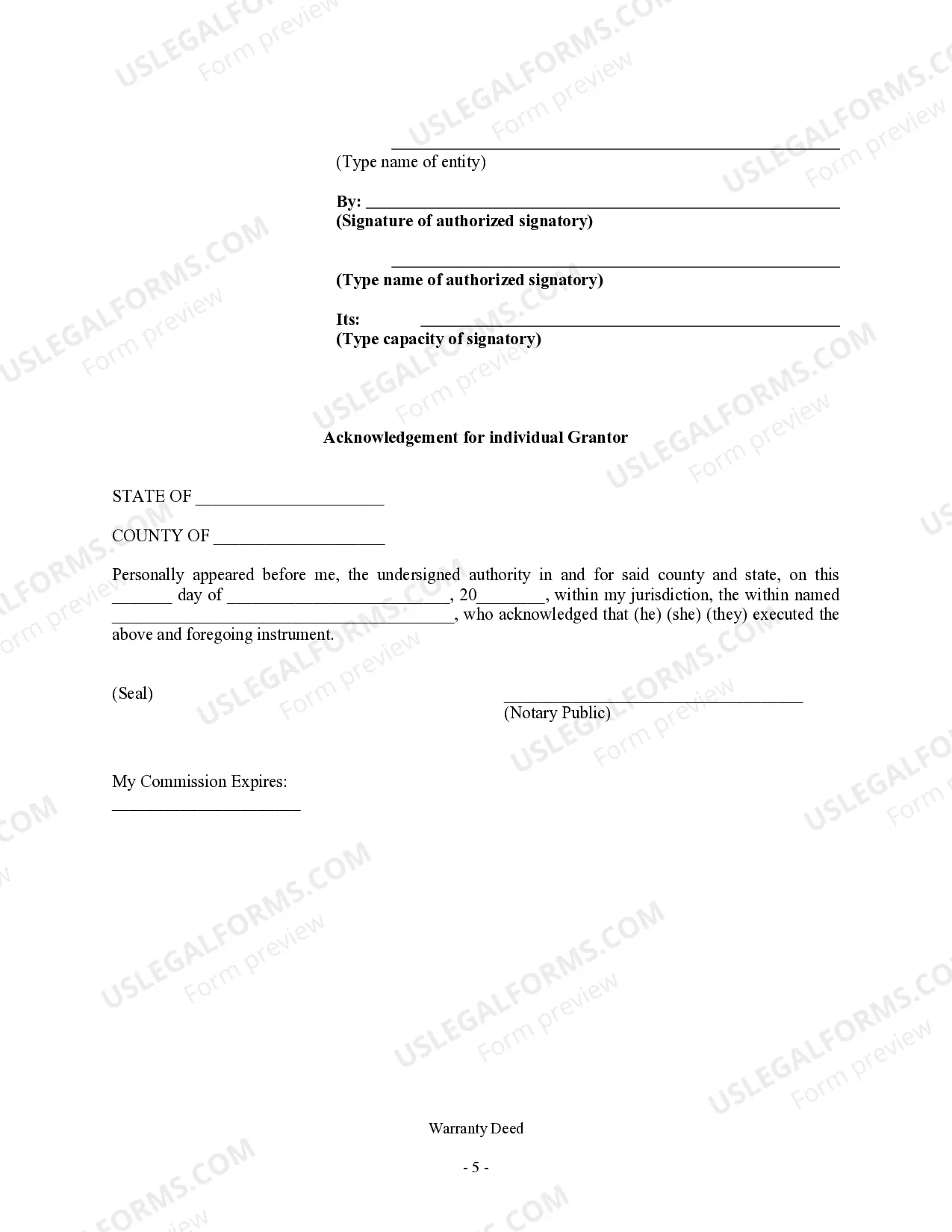 Preview Warranty Deed from Limited Partnership or LLC is the Grantor, or Grantee