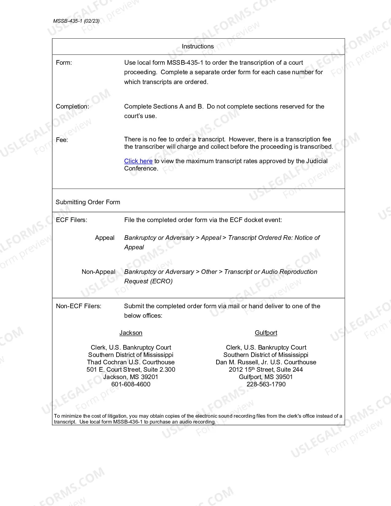 Preview Transcript Order