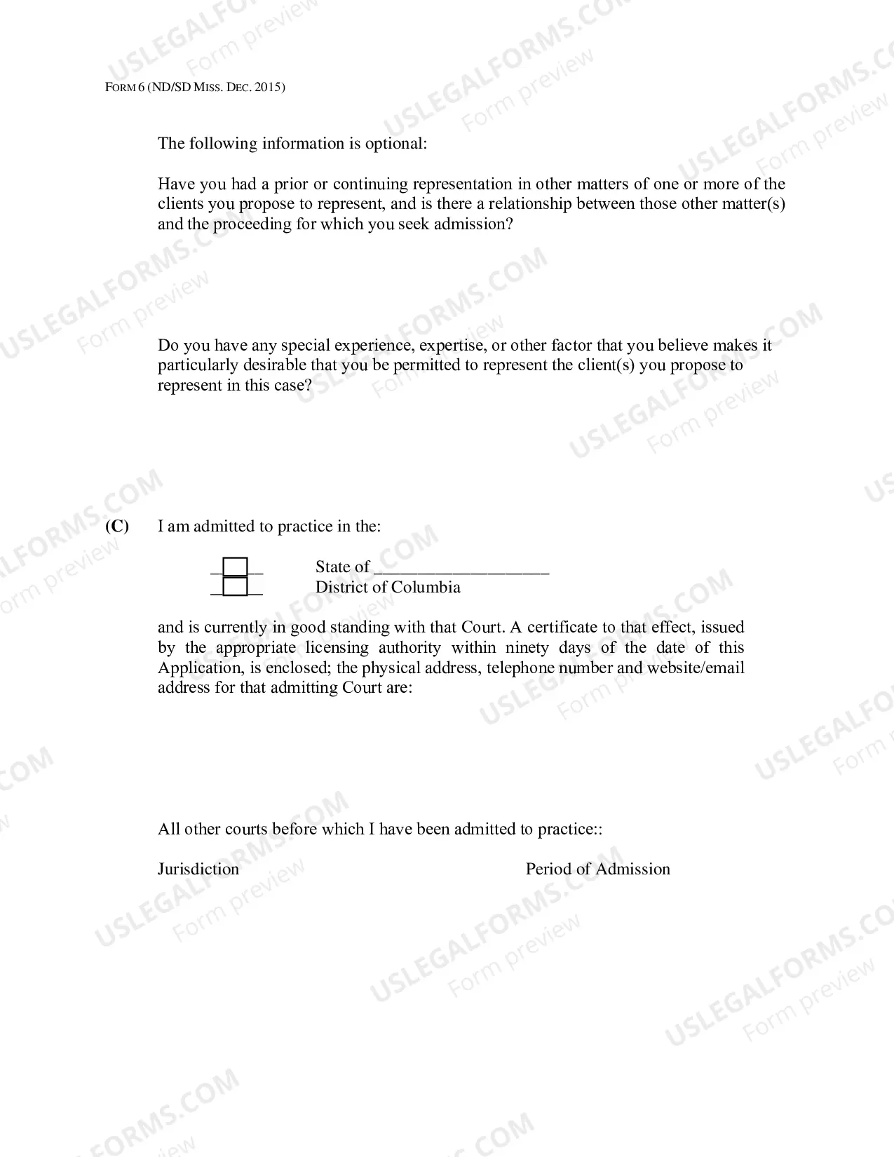 Preview Application For Admission Pro Hac Vice