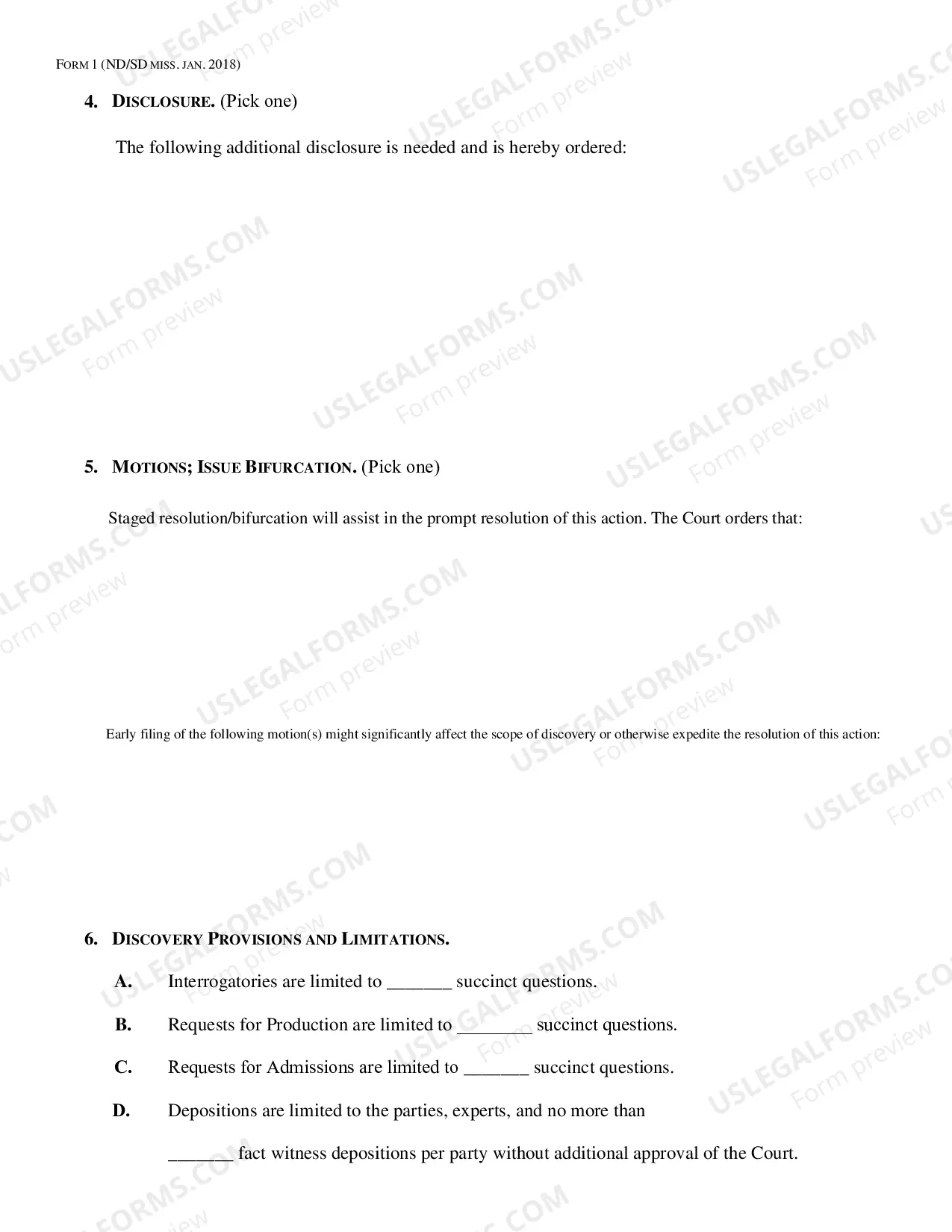 Preview Case Management Order
