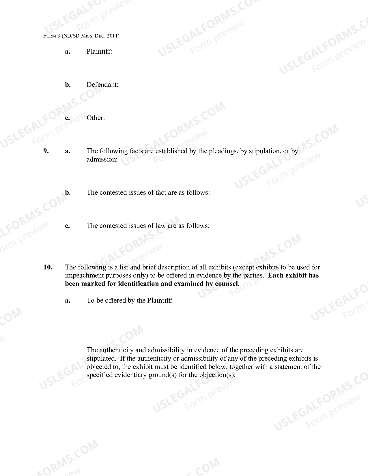 Preview Pretrial Order