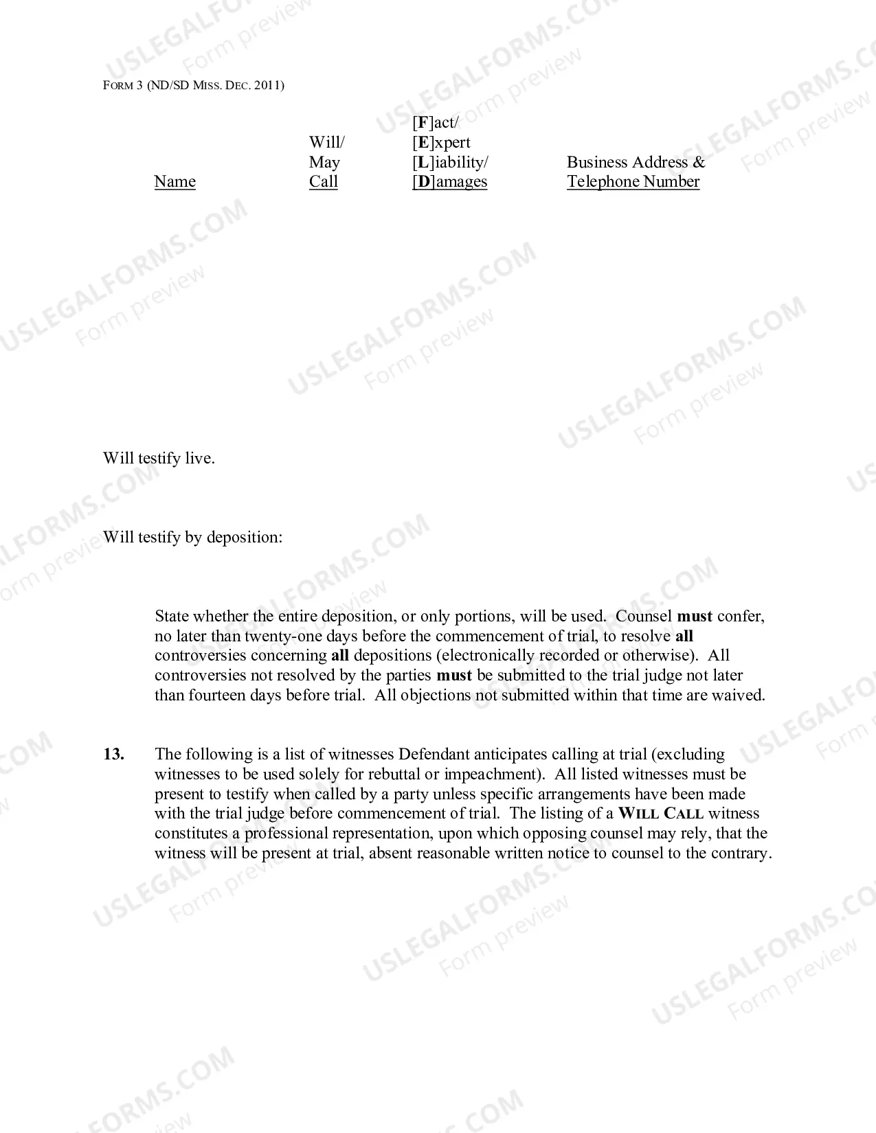 Preview Pretrial Order