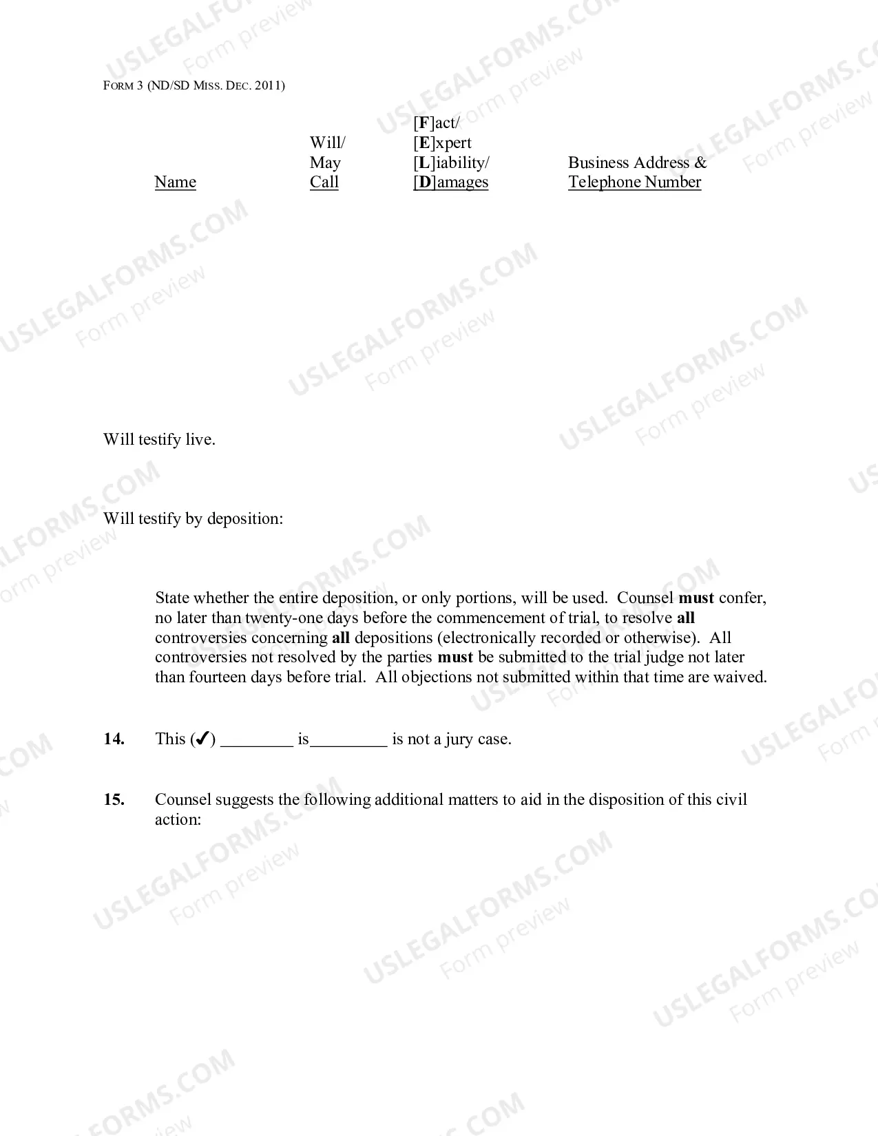 Preview Pretrial Order