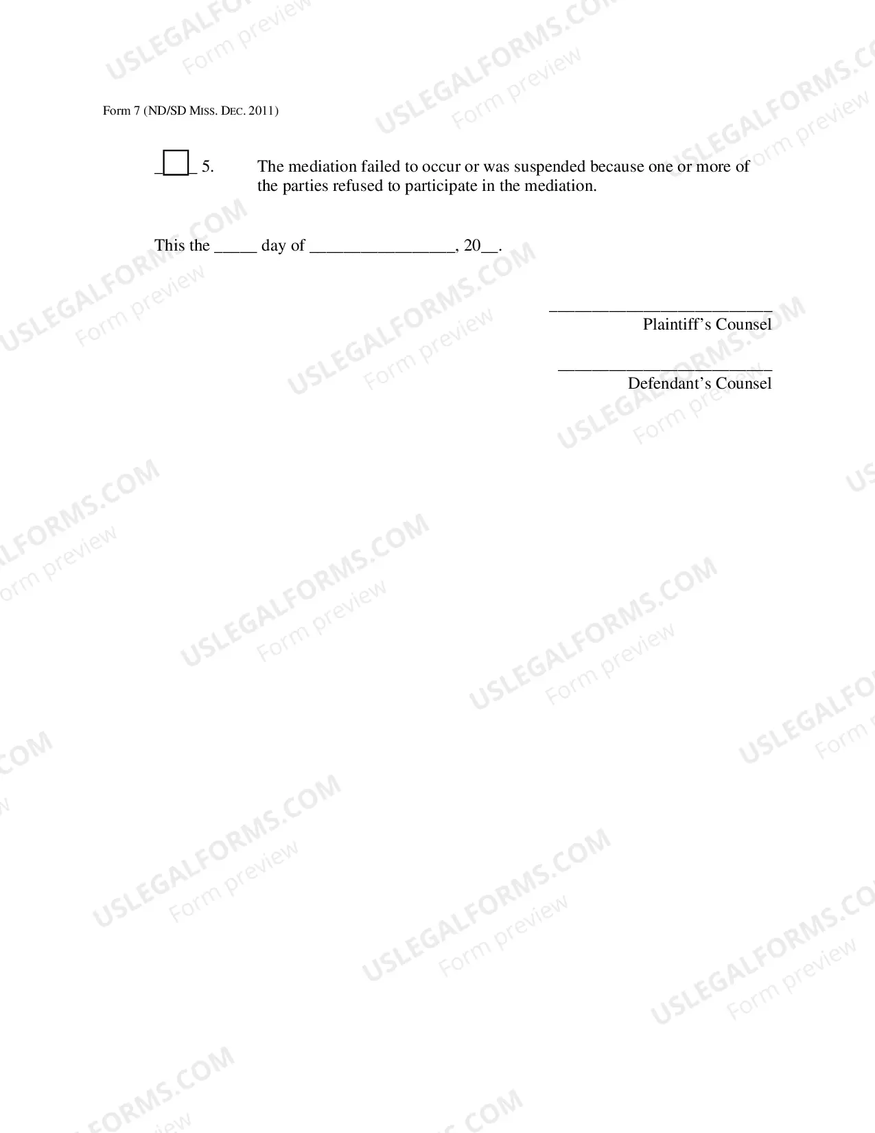 Preview Report of Mediation