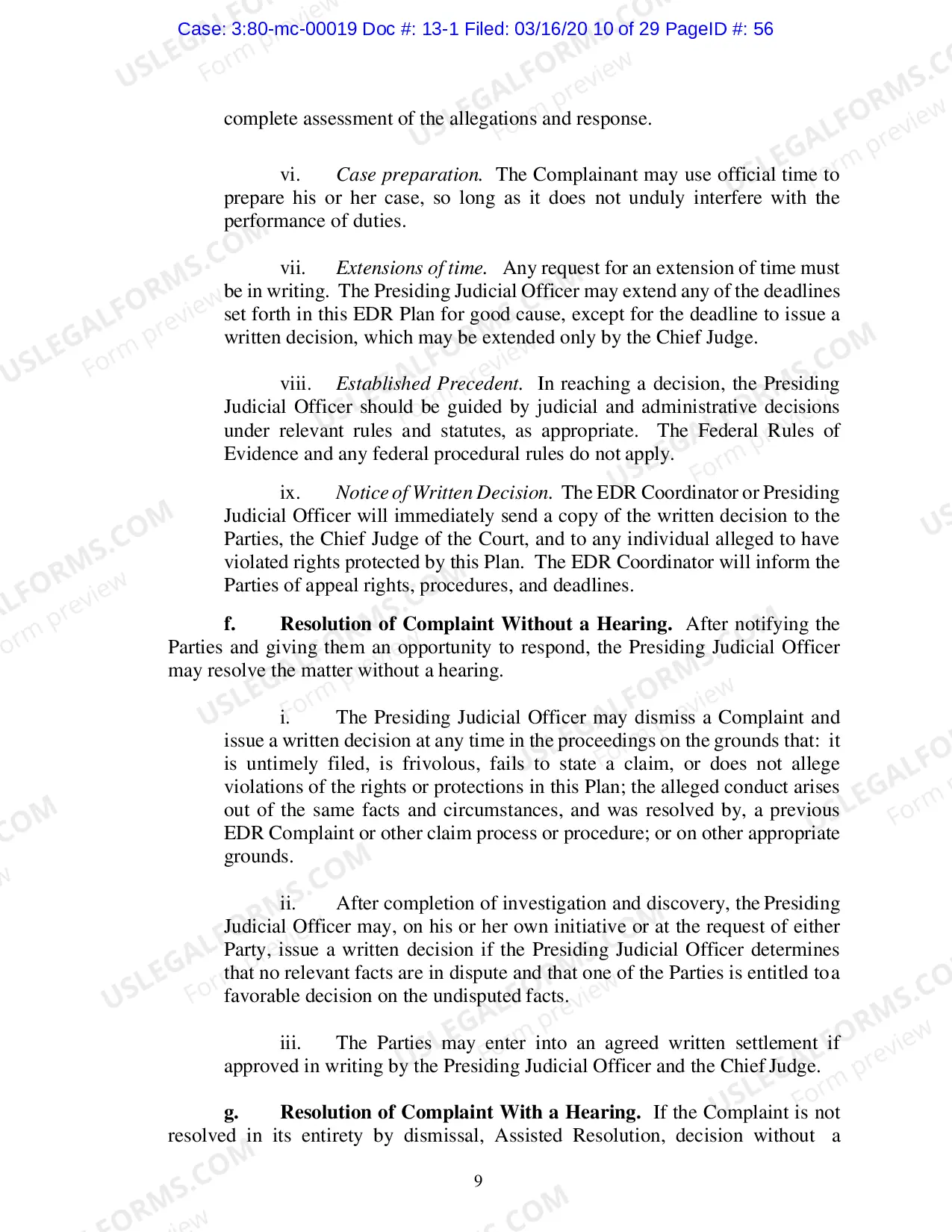Preview Employment Dispute Resolution Plan (EDR)