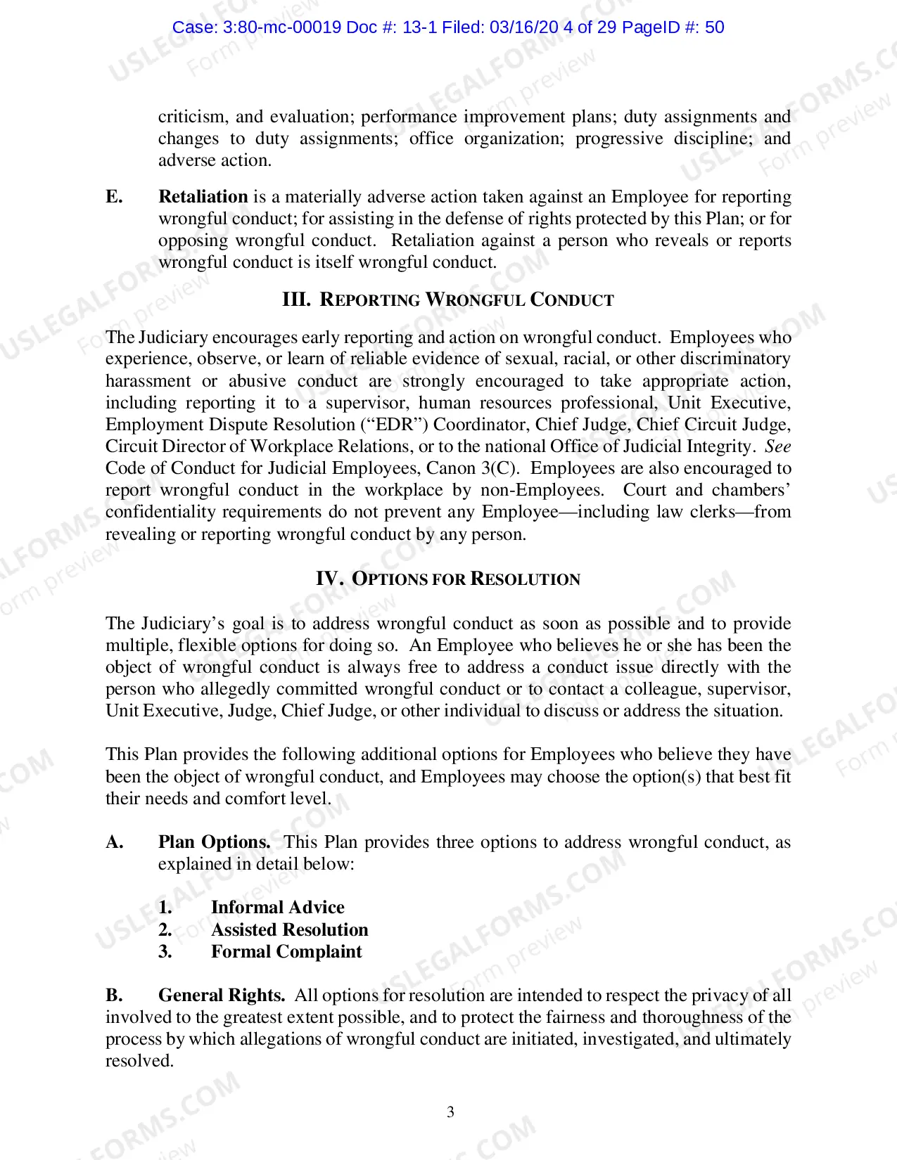 Preview Employment Dispute Resolution Plan (EDR)