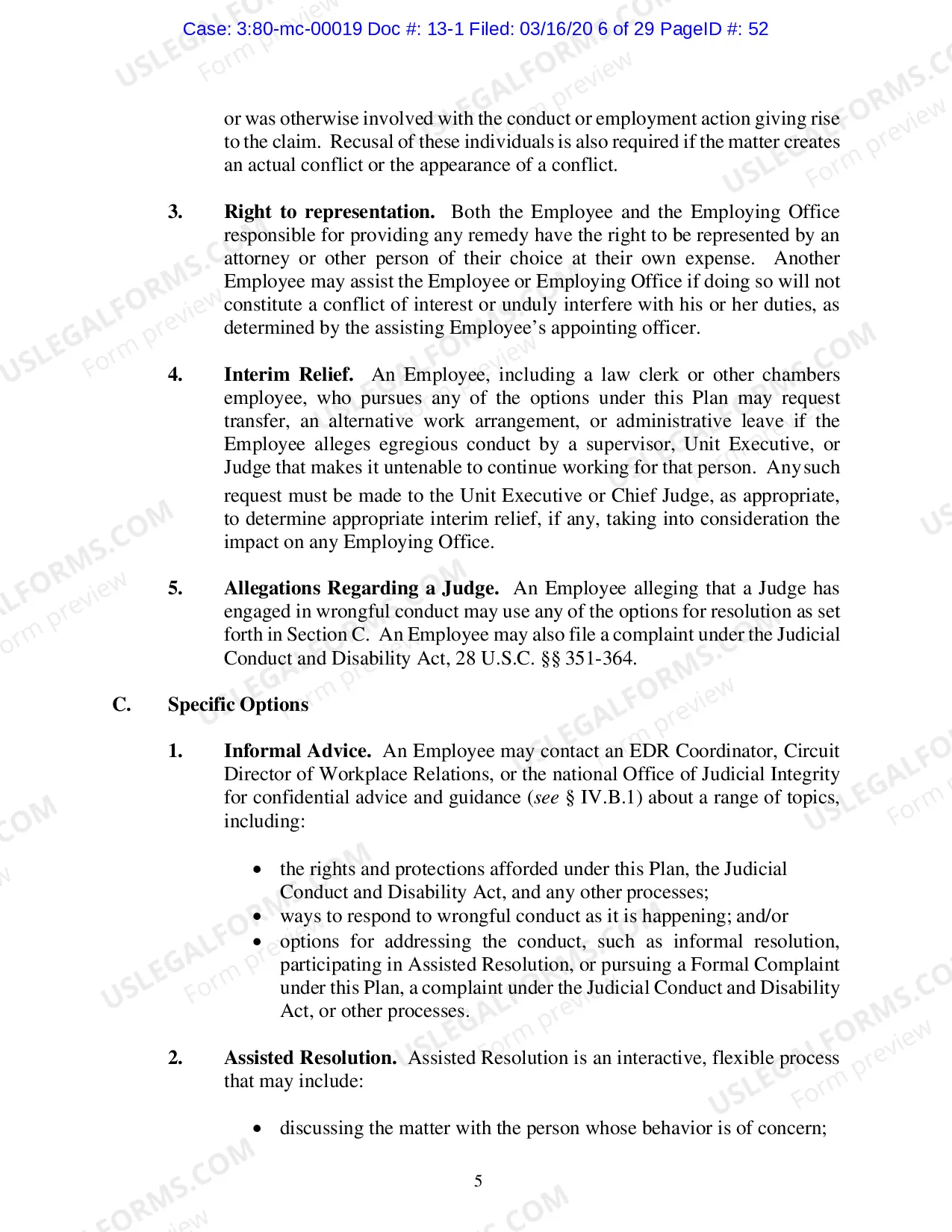 Preview Employment Dispute Resolution Plan (EDR)