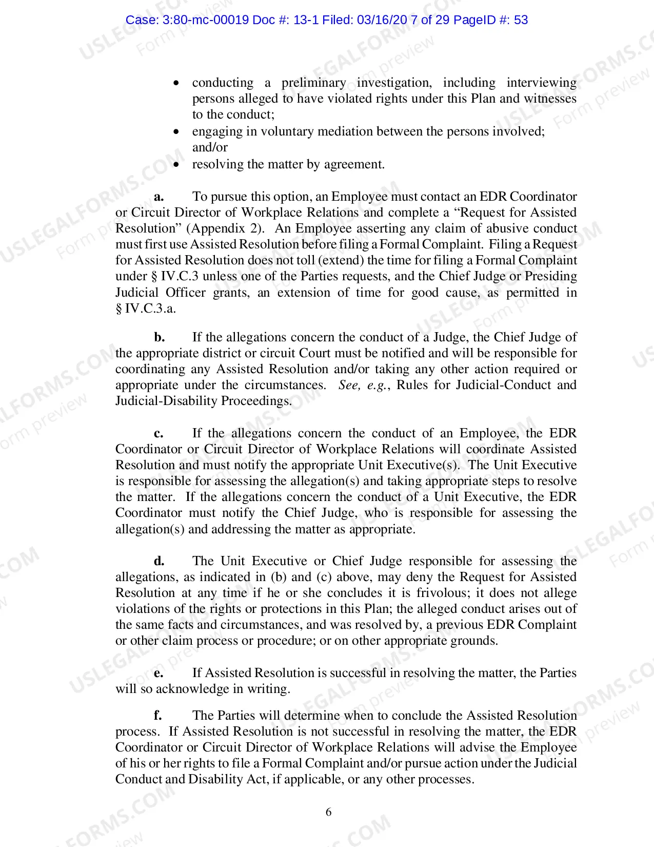 Preview Employment Dispute Resolution Plan (EDR)
