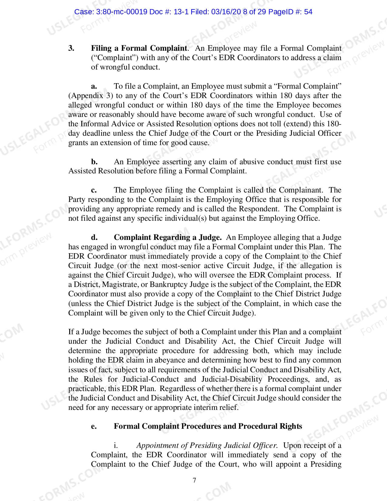 Preview Employment Dispute Resolution Plan (EDR)