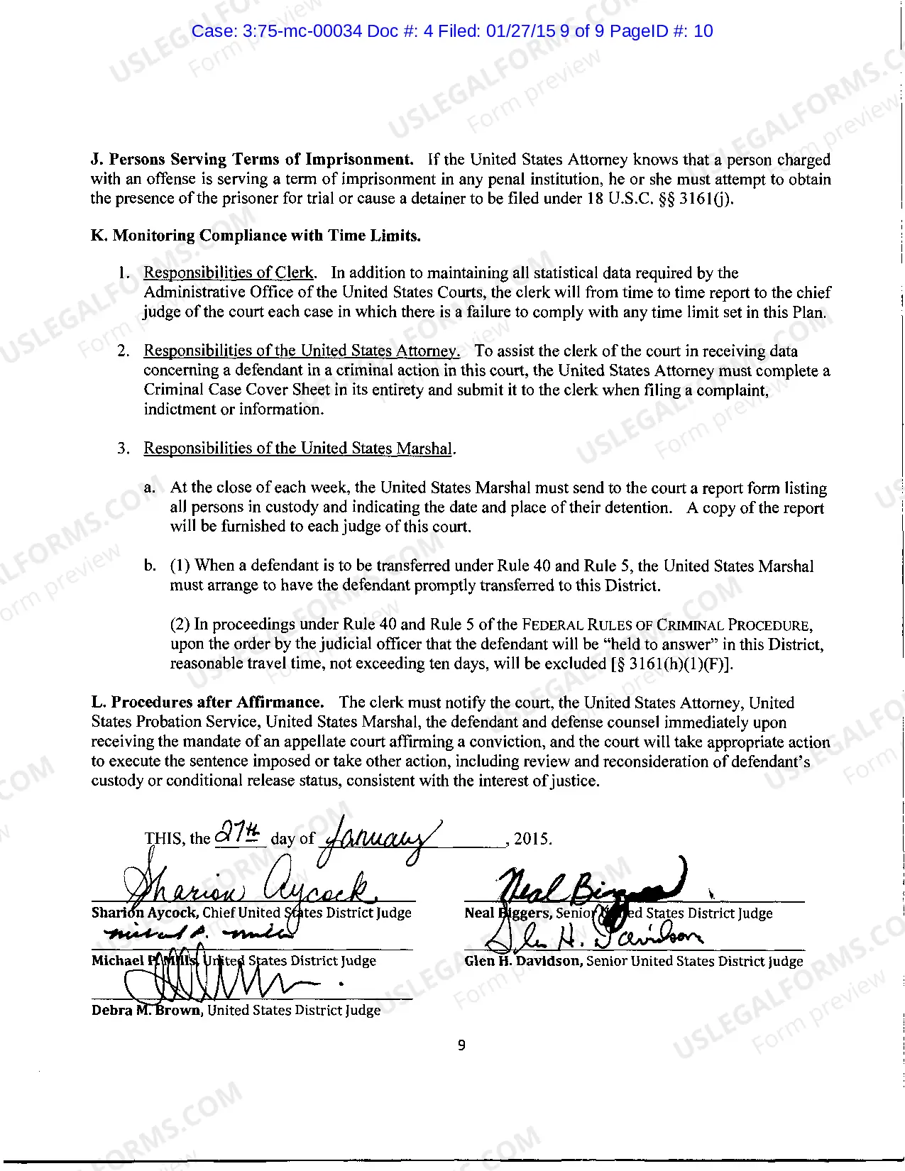 Preview Northern District of Mississippi Plan Implementing Speedy Trial Act