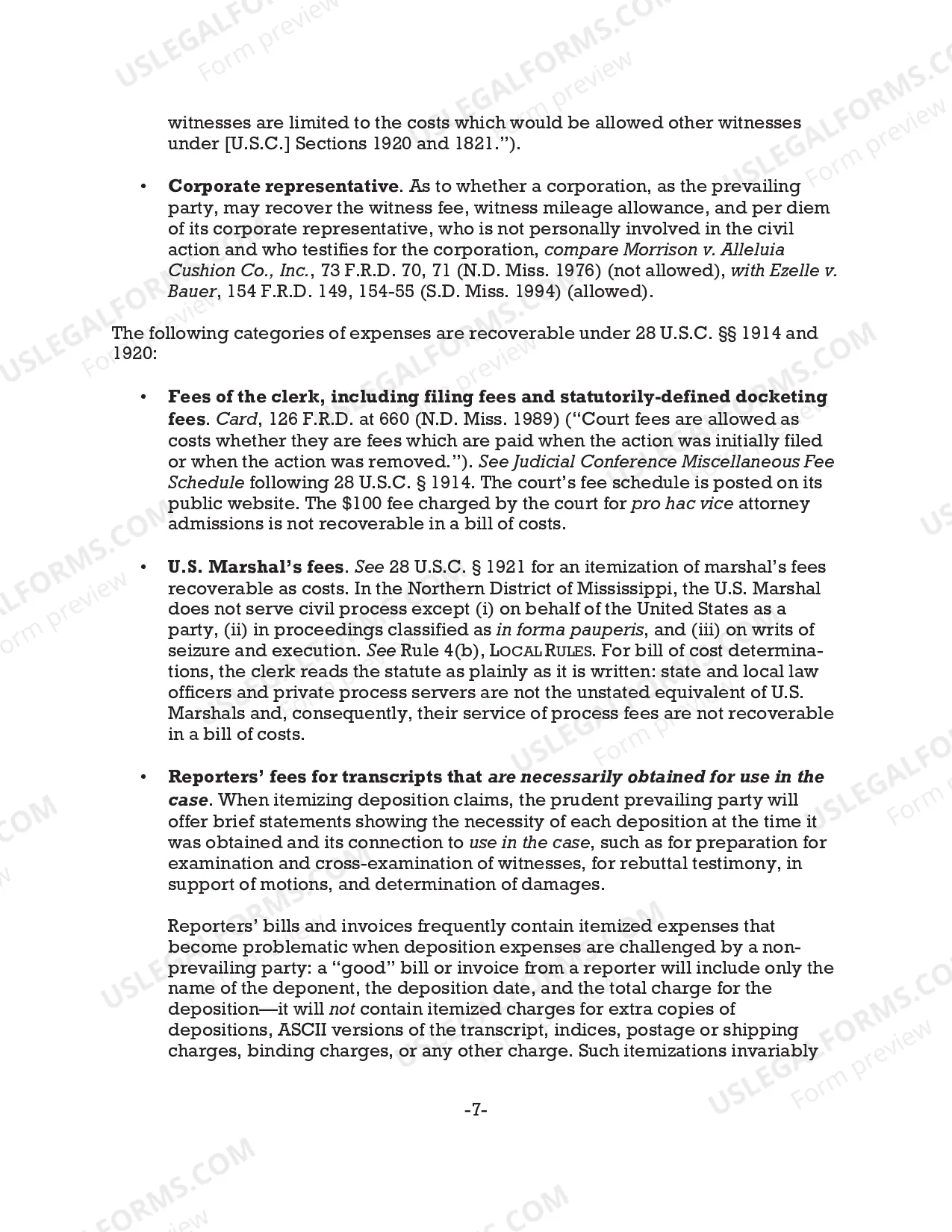 Preview Reference notes for preparing Bill of Costs (10/10)