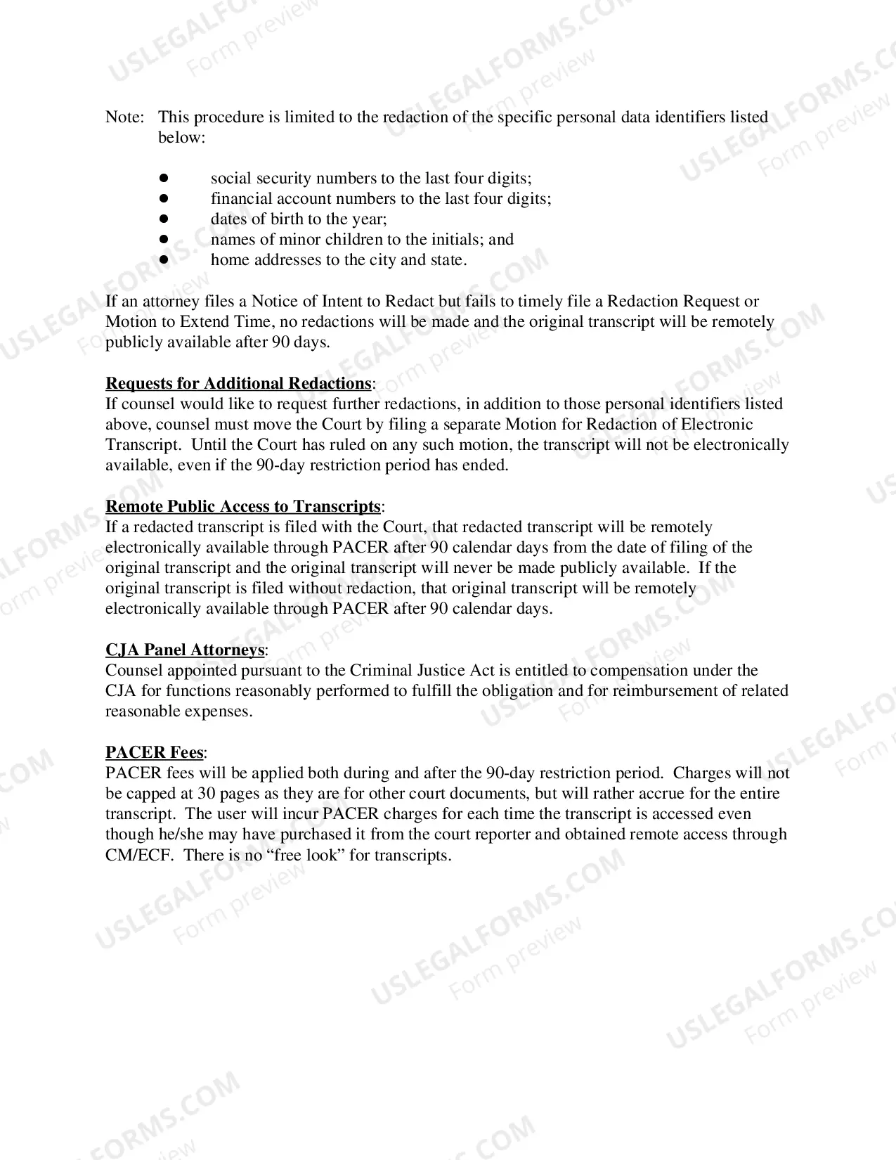 Preview Transcripts: (Notice to the Bar: Electronic Availability of Transcripts of Court Proceedings)