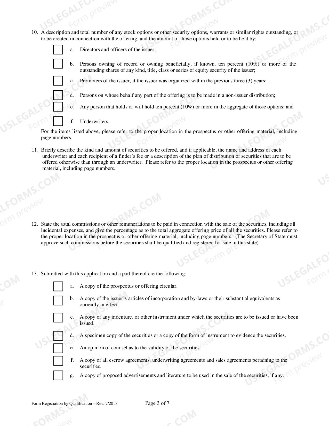 Preview Registration by Qualification Form - Registration of Securities Pursuant to Mississippi Securities Act Sec. 75-71-304