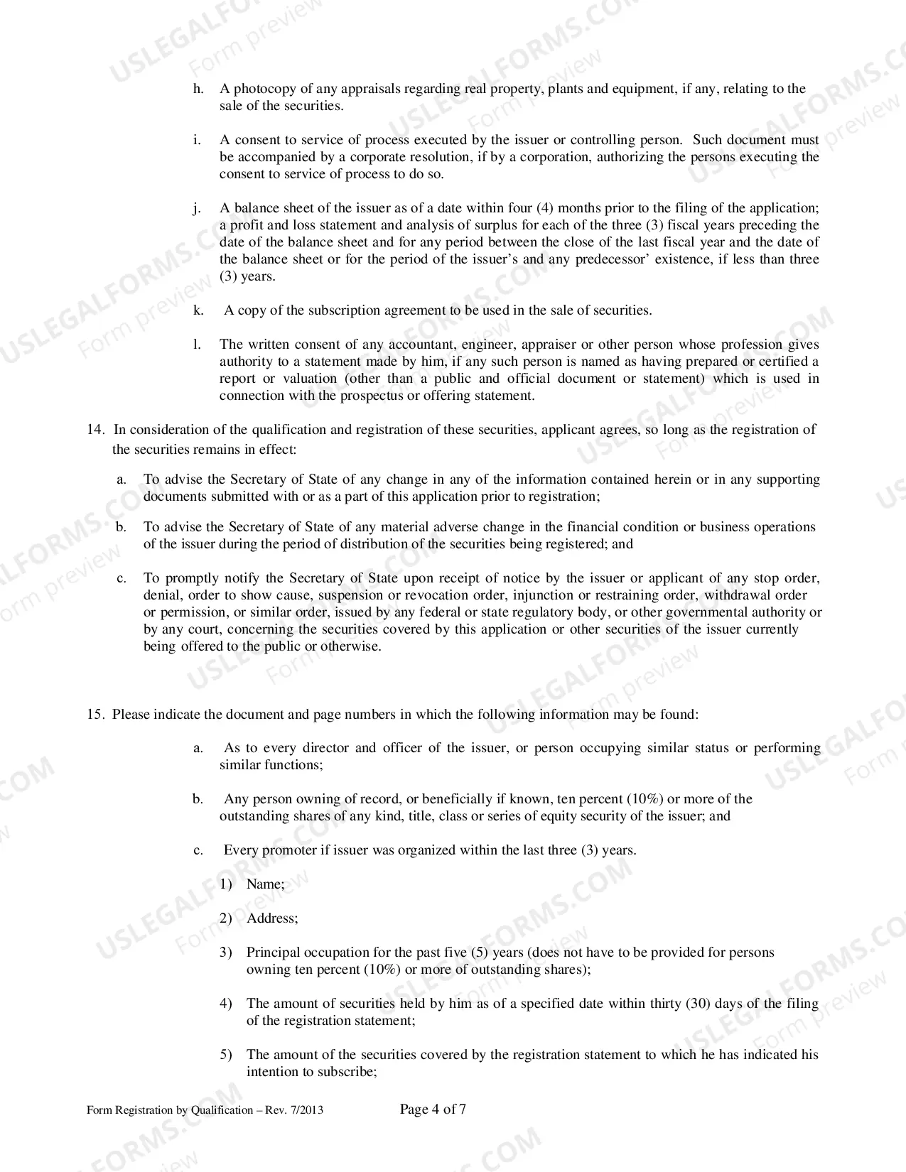 Preview Registration by Qualification Form - Registration of Securities Pursuant to Mississippi Securities Act Sec. 75-71-304