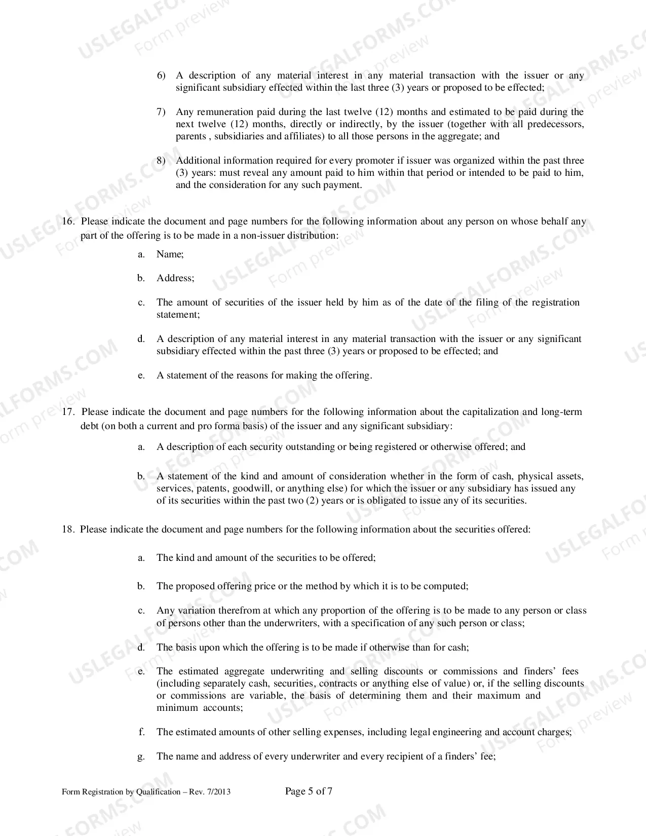 Preview Registration by Qualification Form - Registration of Securities Pursuant to Mississippi Securities Act Sec. 75-71-304