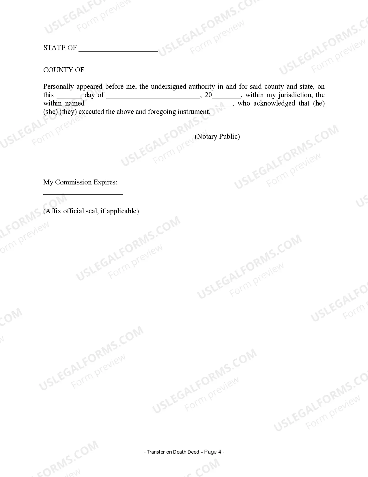 Preview Transfer on Death Deed or TOD - Beneficiary Deed for Two Individuals to Business Entity