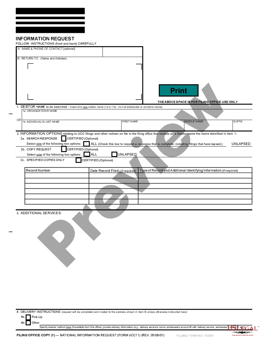 form Mississippi UCC11 Request for Information preview