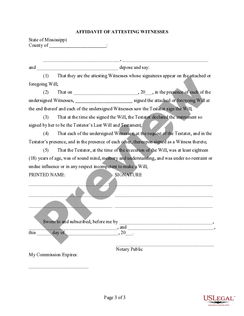 Preview Last Will and Testament for Single Person with No Children