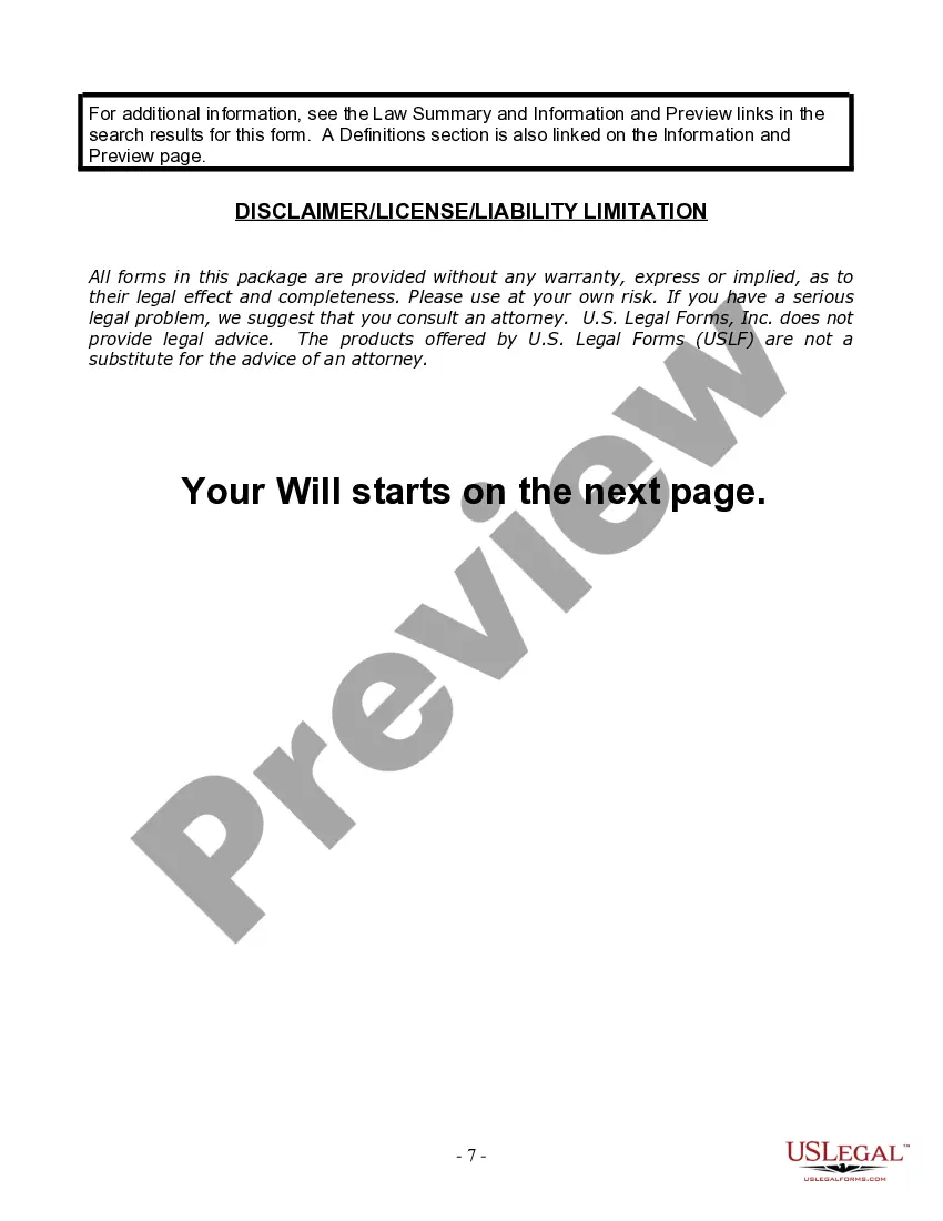 Preview Last Will and Testament for Single Person with No Children