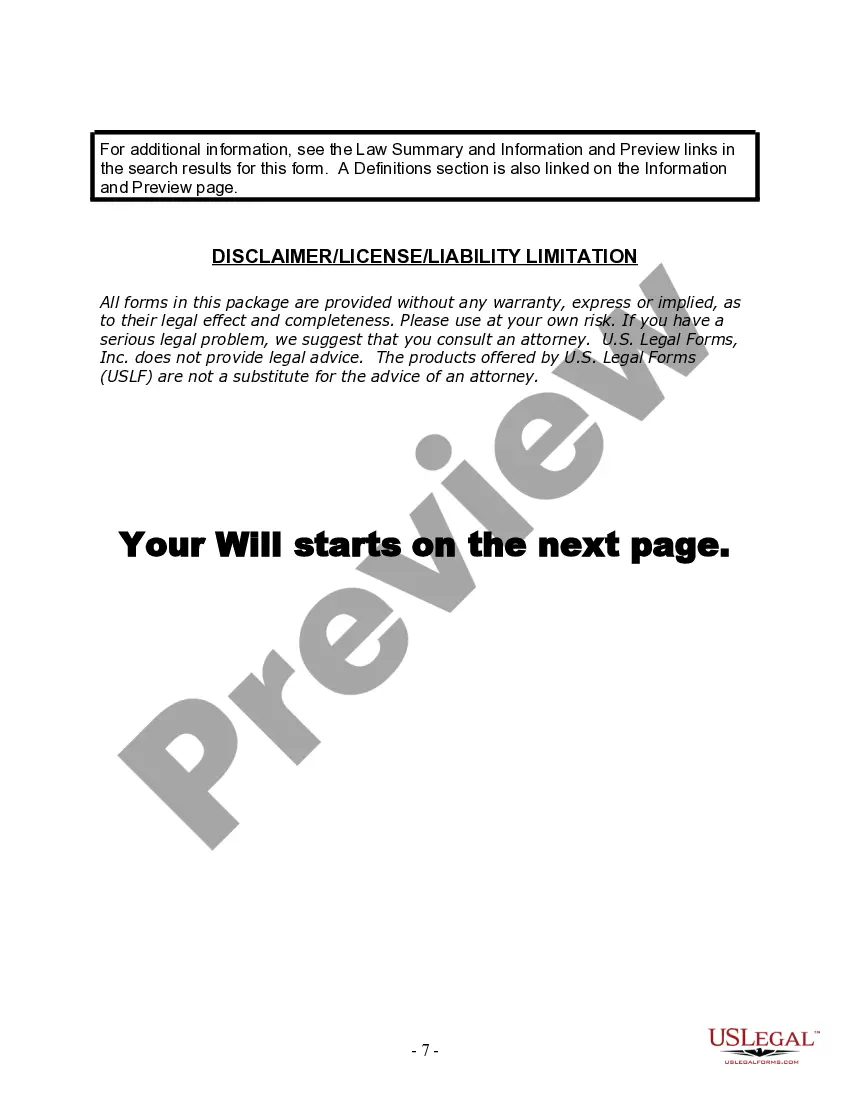Preview Last Will and Testament for Married person with Adult Children from Prior Marriage