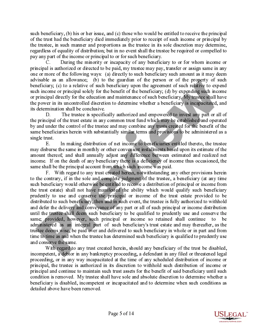 Preview Last Will and Testament for Married Person with Children