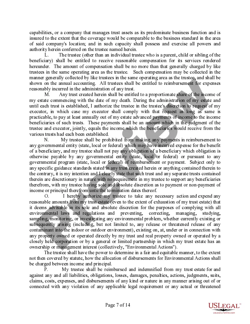 Preview Last Will and Testament for Married Person with Children