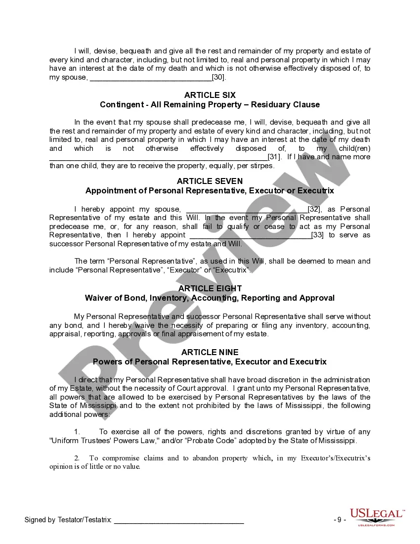 Preview Mutual Wills Package with Last Wills and Testaments for Married Couple with Adult Children