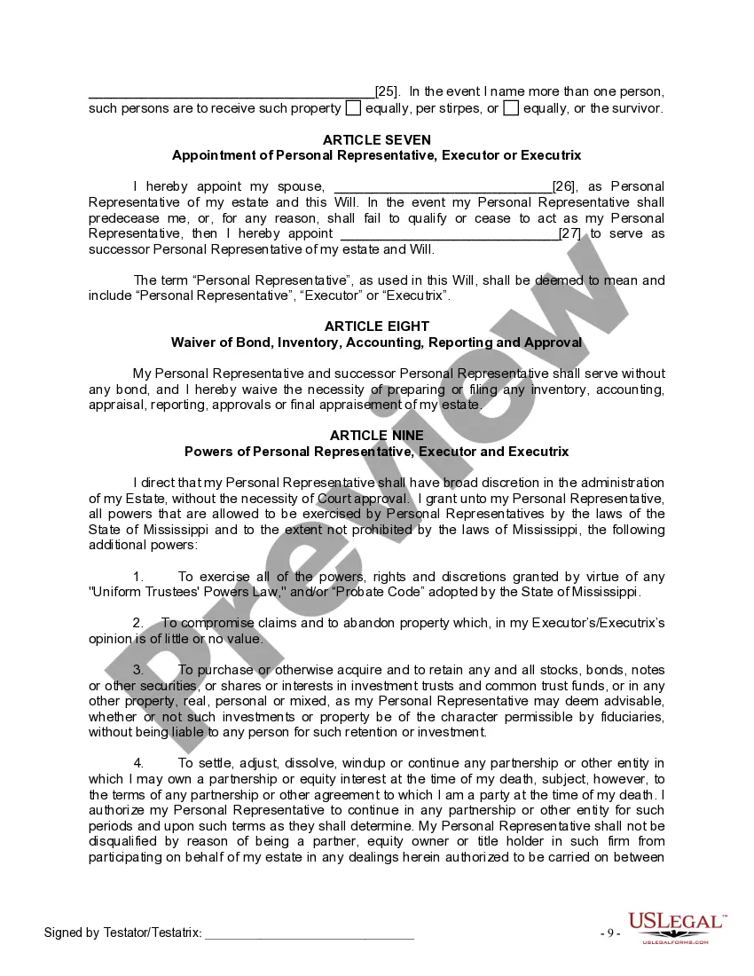 Preview Mutual Wills package with Last Wills and Testaments for Married Couple with No Children