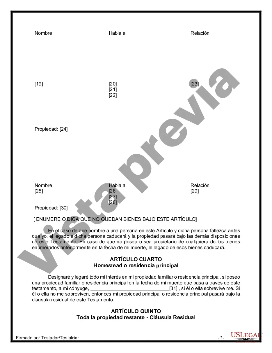 Preview Paquete de Voluntades Mutuas con Últimas Voluntades y Testamentos para Pareja Casada con Hijos Mayores y Menores