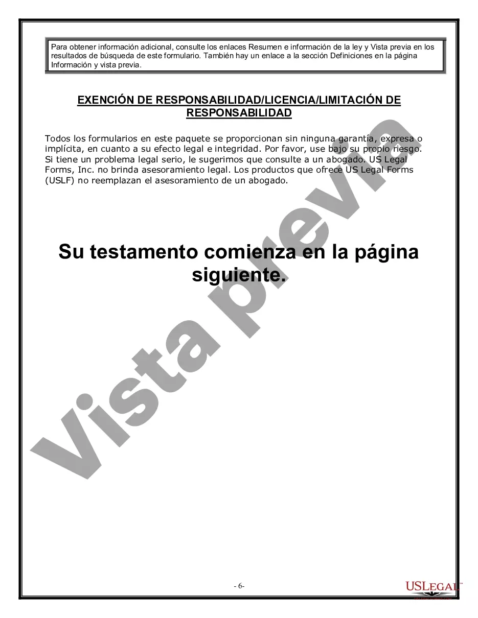 Preview Formulario de testamento y última voluntad legal para viuda o viudo con hijos adultos