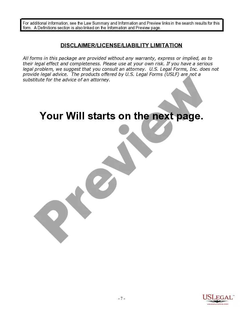 Preview Last Will and Testament for a Widow or Widower with Adult Children