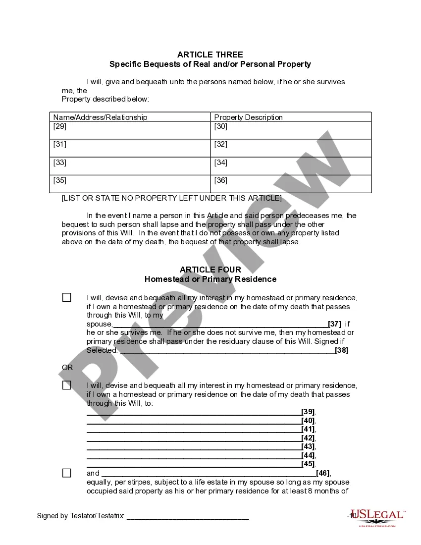 Preview Last Will and Testament for Divorced and Remarried Person with Mine, Yours and Ours Children