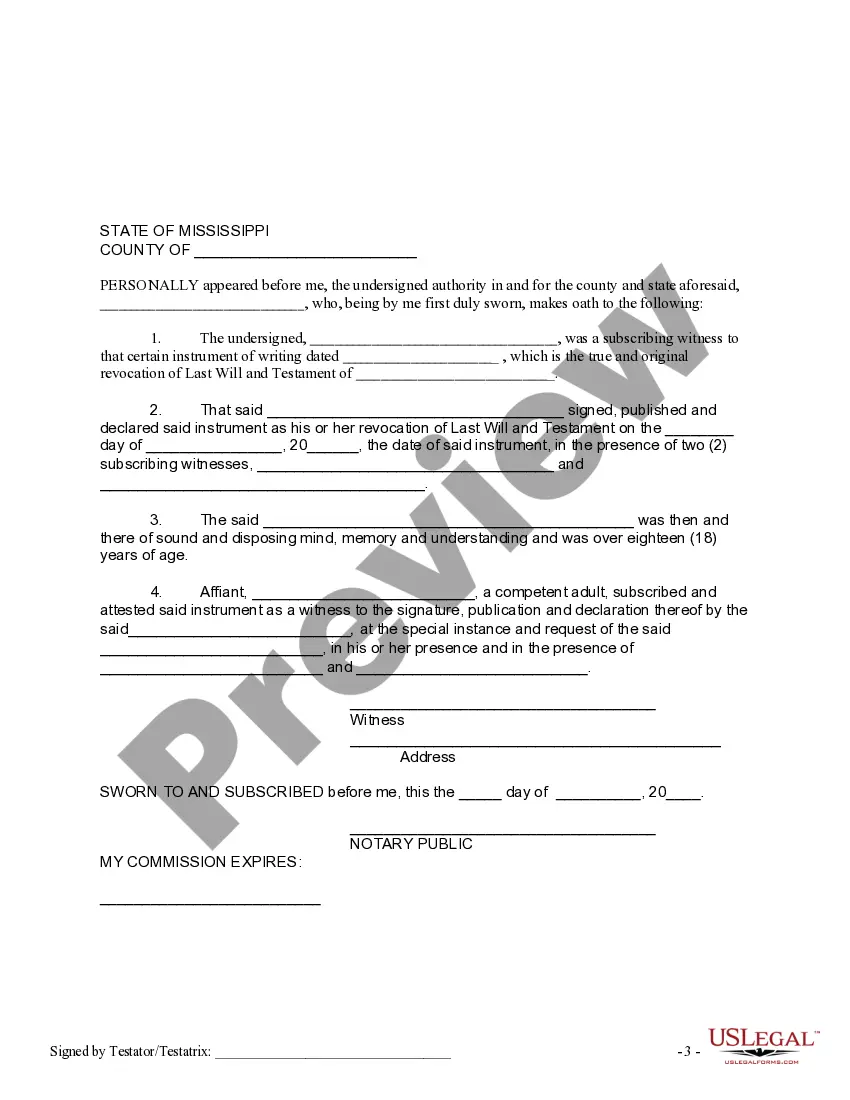 Get Written Revocation of Will Preview Written Revocation of Will