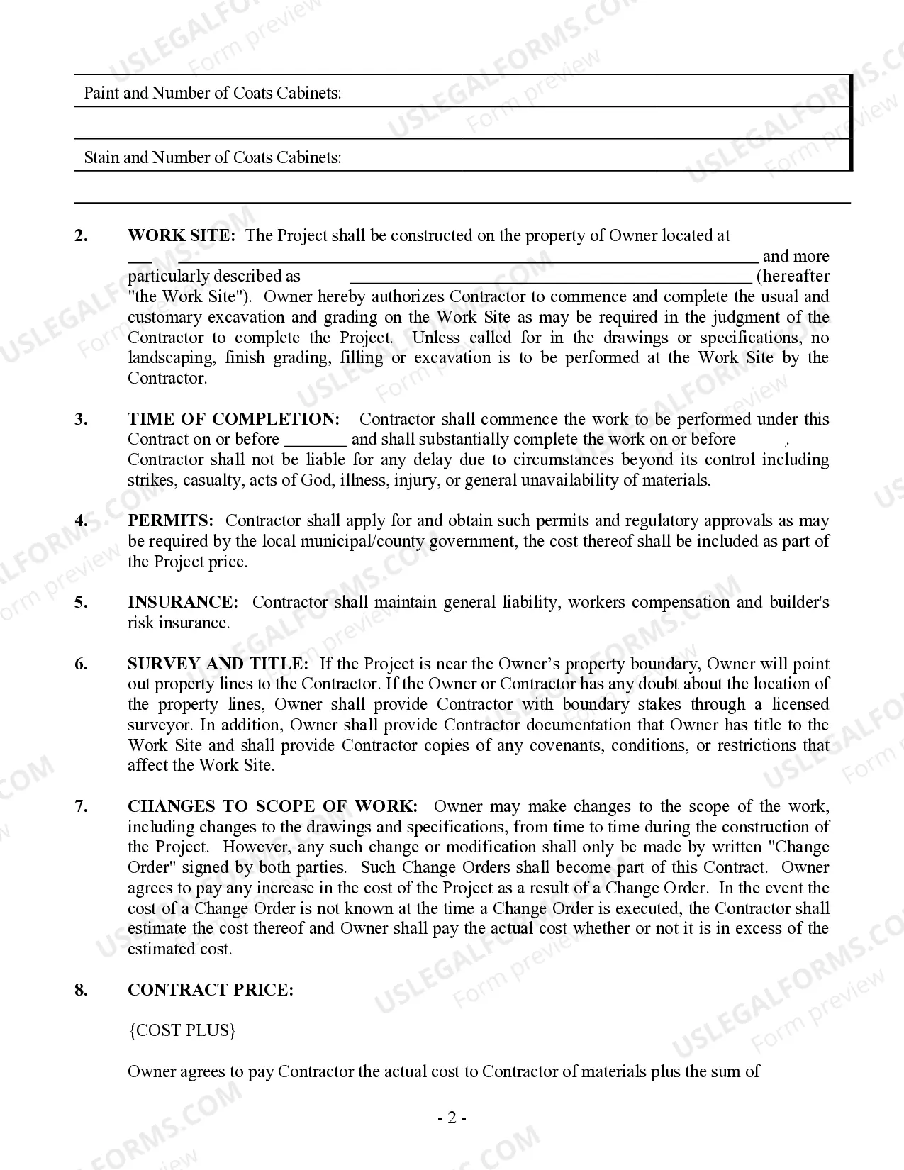 Preview Painting Contract for Contractor