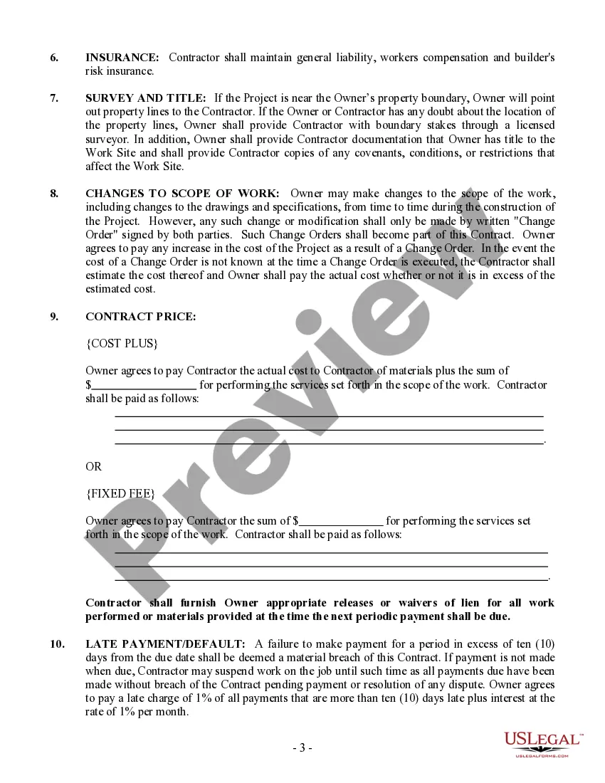 Preview Renovation Contract for Contractor