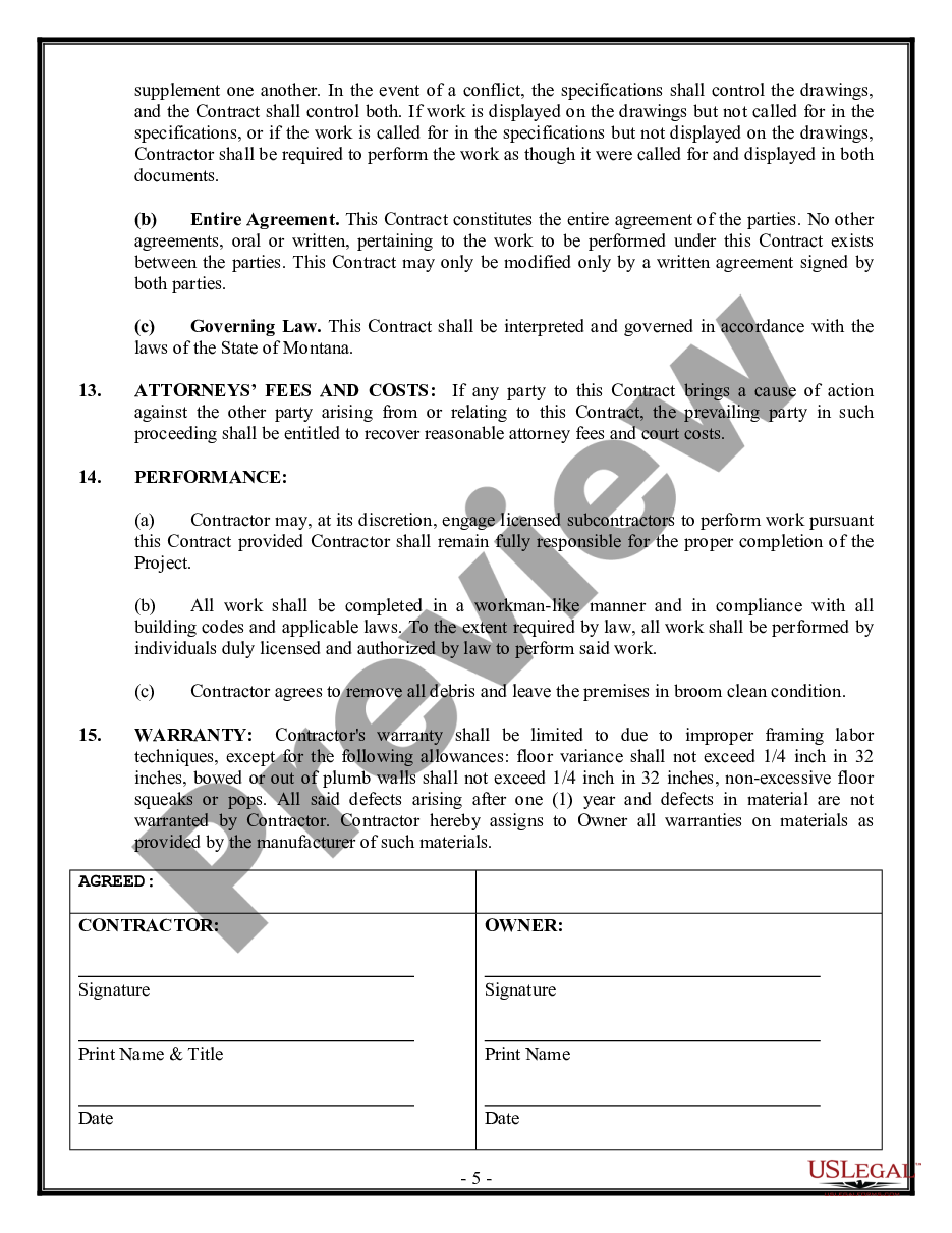 page 4 Framing Contract for Contractor preview