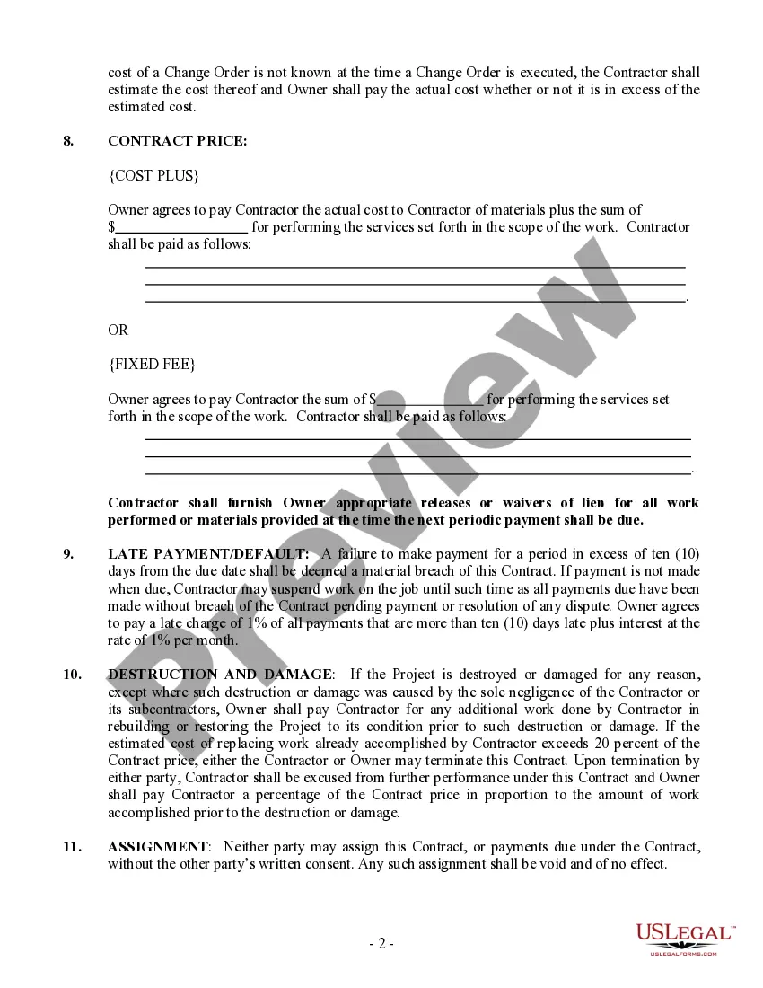 Preview Security Contract for Contractor