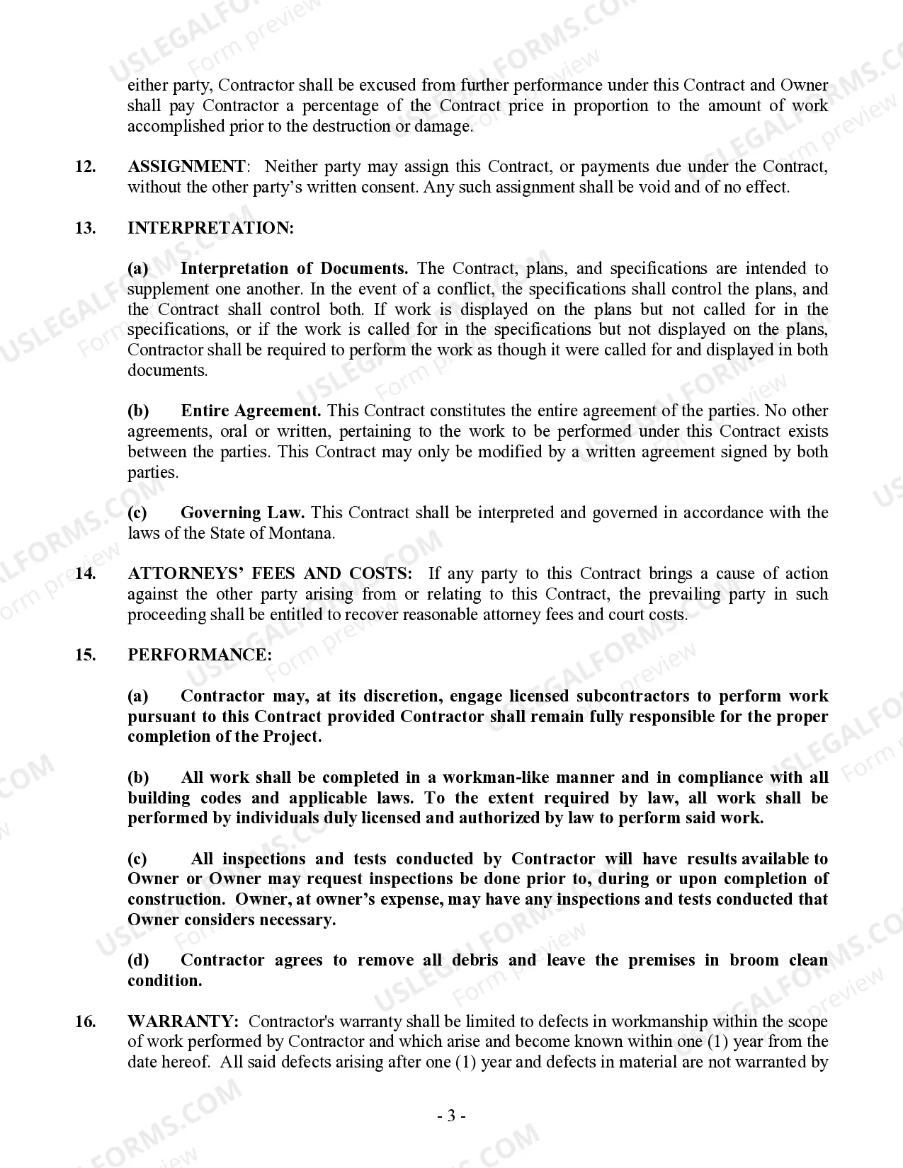 Preview Paving Contract for Contractor