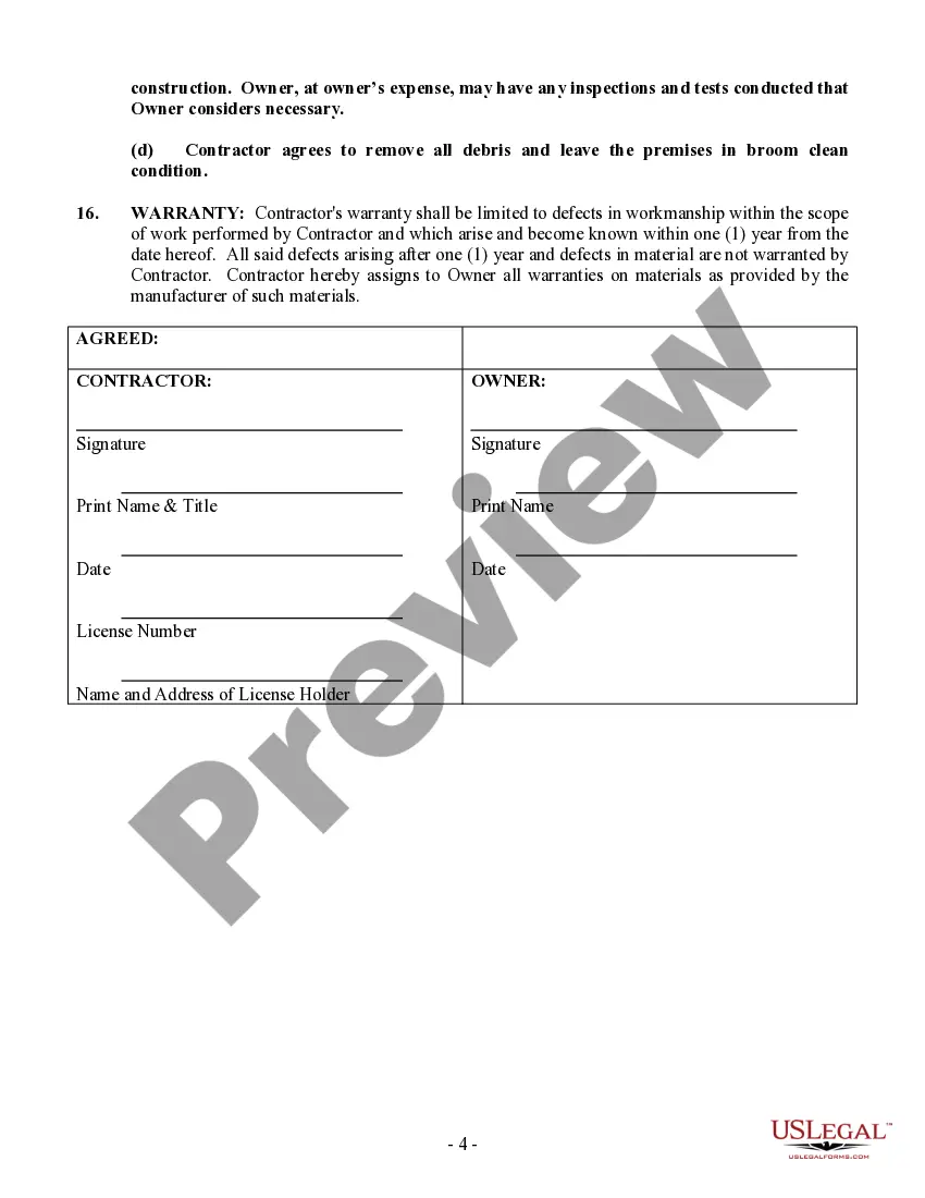 Preview Brick Mason Contract for Contractor