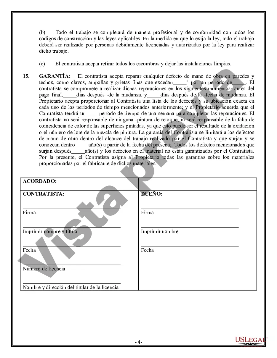 Preview Contrato de paneles de yeso de yeso para contratista