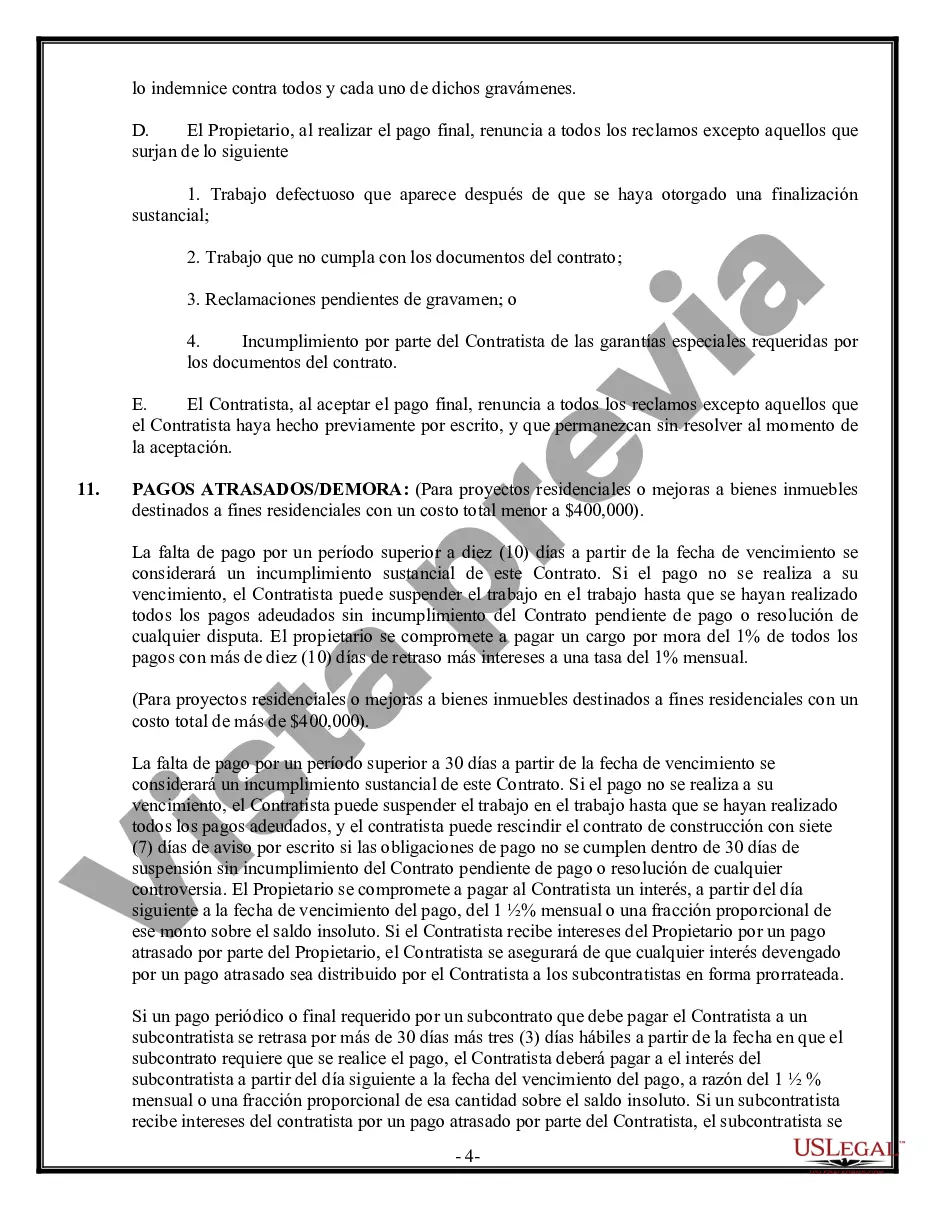 Preview Costo del contrato de construcción más o tarifa fija