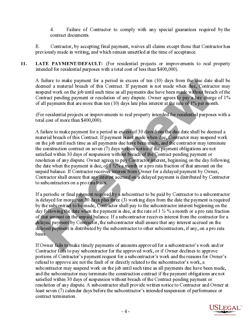 Preview Construction Contract Cost Plus or Fixed Fee