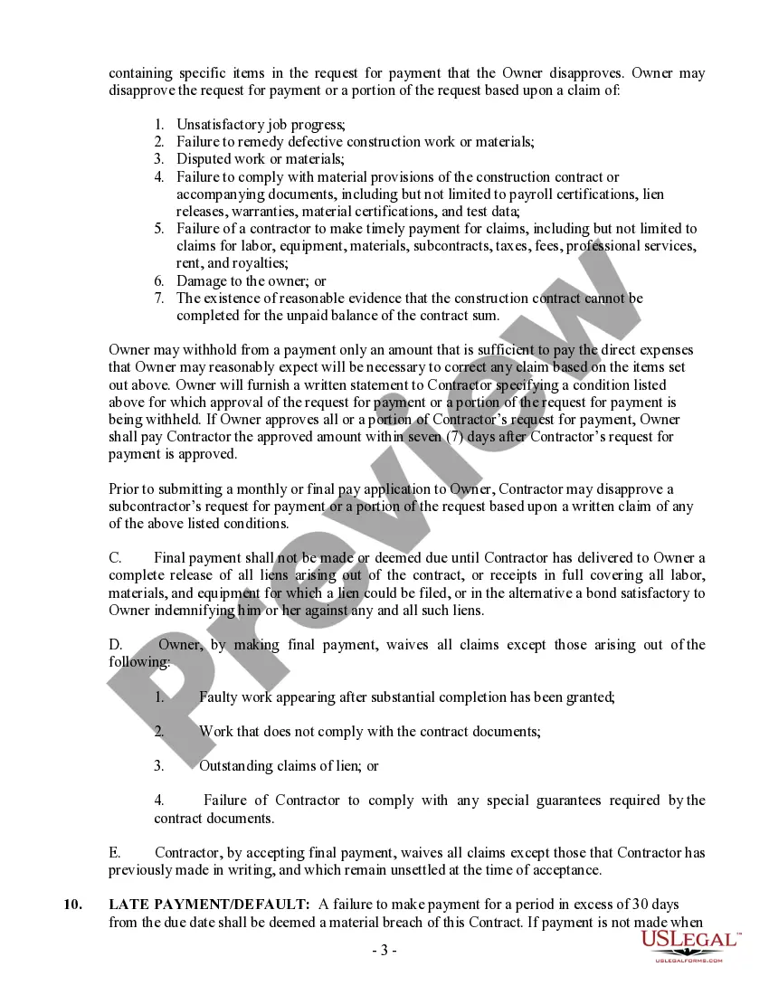 Preview Montana New Home Construction Contract
