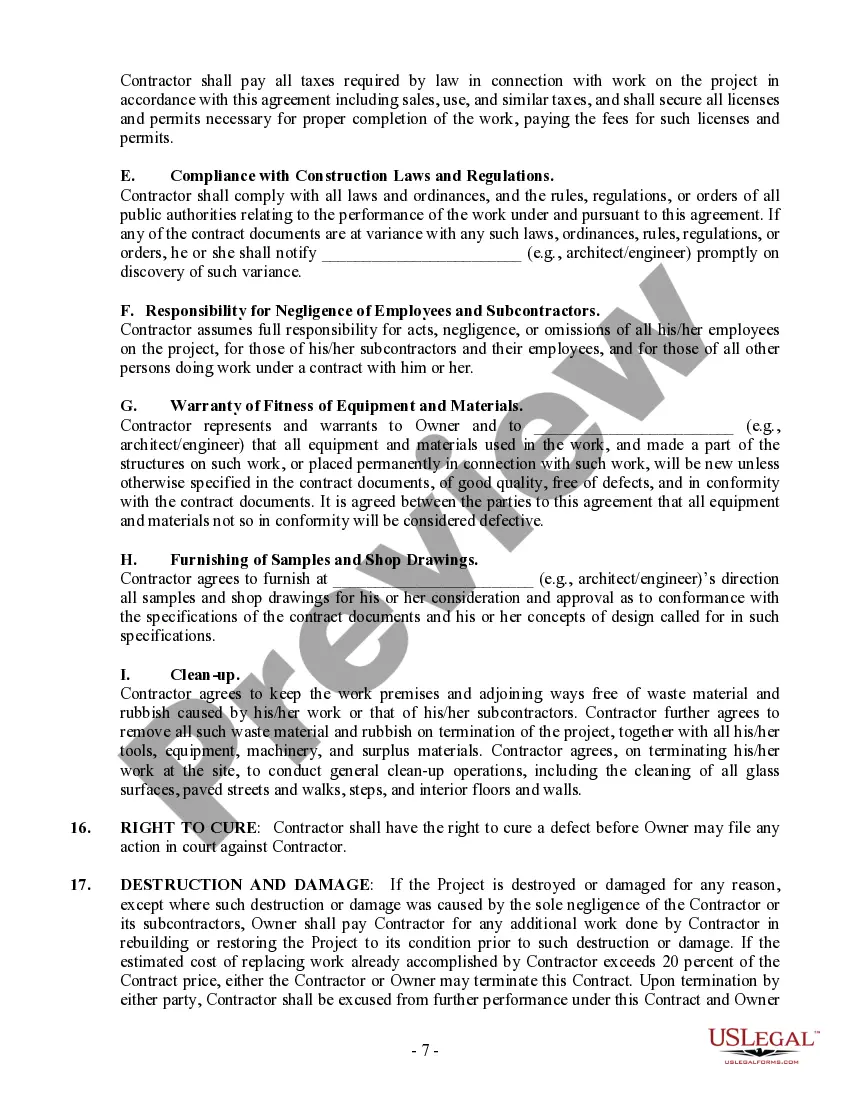 Preview Montana New Home Construction Contract