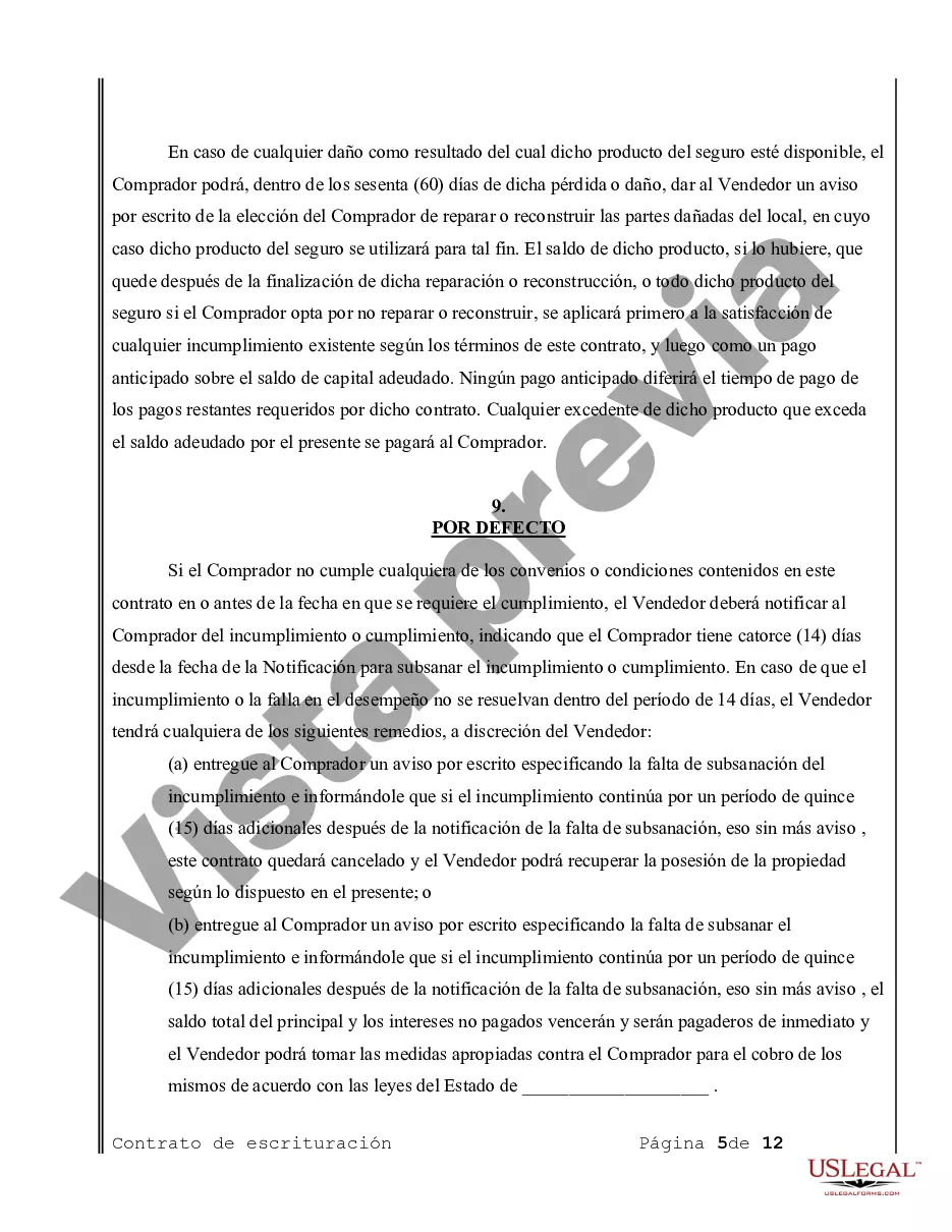 Preview Acuerdo o Contrato de Escritura de Venta y Compra de Bienes Raíces a/k/a Terreno o Contrato de Ejecución