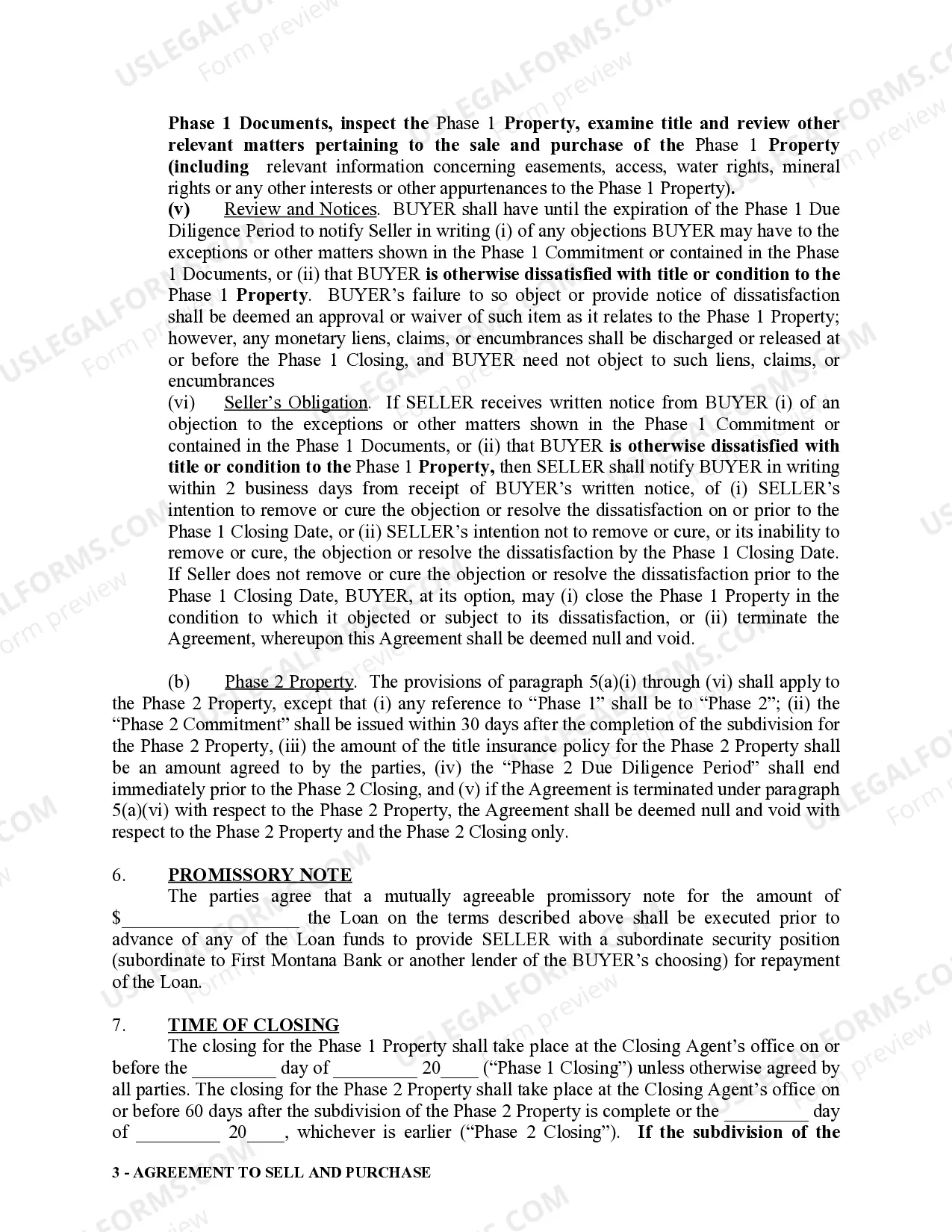 Preview Agreement to Sell and Purchase Land for Development and Reacquisition Option