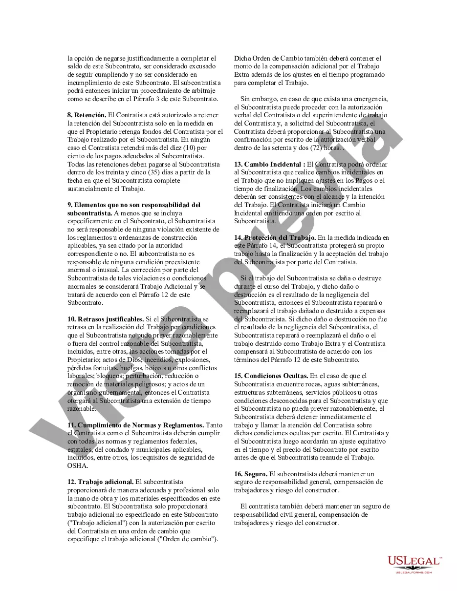 Preview Acuerdo de subcontratista